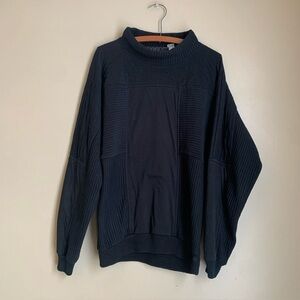 Kamikaze Sweatshirt Mixed Fabrics Patchwork Ribbed/3Dimensional Pattern Large